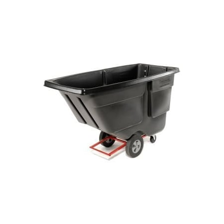 Rubbermaid Commercial Rubbermaid Light Duty Plastic Tilt Truck, 1 Cu Yd Cap, 850 Lbs Cap, Black FG131400BLA